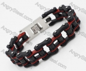 Stainless Steel Black / Red Motorcycle Chain Bracelet KJB710128