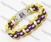 Stainless Steel Yellow / Purple Motorcycle Chain Bracelet KJB710132