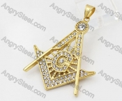 Gold Plating Steel Masonic Pendant KJP260075