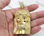 Gold Plating Steel Jesus Avatar Pendant KJP260076