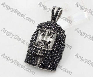 Steel Solid Back Jesus Avatar Pendant KJP1050029