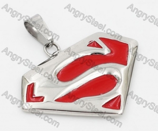 Steel Red Superman Pendant KJP105-0061