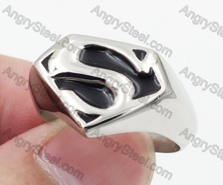 Stanless Steel Black Superman Ring KJR105-0002