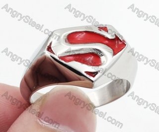 Stanless Steel Red Superman Ring KJR105-0003