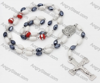 Stainless Stee Beads with Plastic beads Rosary Necklace KJN750257