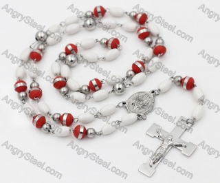 Stainless Stee Beads with Plastic beads Rosary Necklace KJN750266