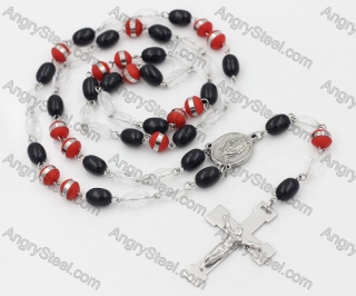 Stainless Stee Beads with Plastic beads Rosary Necklace KJN750267