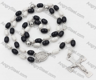 Stainless Stee Beads with Plastic beads Rosary Necklace KJN750270