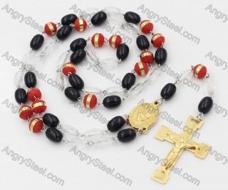 Stainless Stee Beads with Plastic beads Rosary Necklace KJN750274