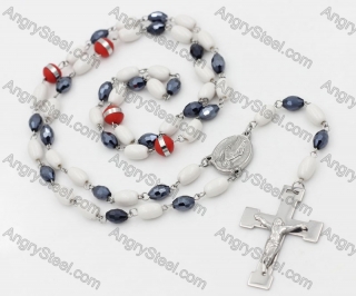 Stainless Stee Beads with Plastic beads Rosary Necklace KJN750275