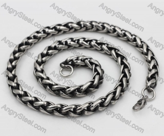 Retro Black Inside Steel Necklace KJN150621