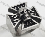 Iron Cross Skull Biker Ring KJR350708