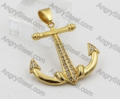 Inlaid Stones Anchor Pendant KJP260107