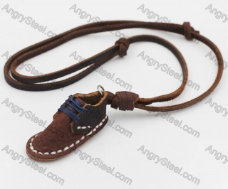 70cm Leather Shoes Necklace KJNA00001