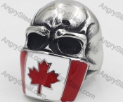 316 Steel Canadian Flag Skull Ring KJR350798