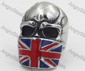 316 Steel UK Flag Skull Ring KJR350799