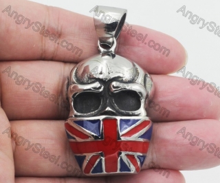 316 Steel UK Flag Skull Pendant KJP350781