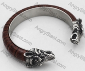 Leather Wolf Bangle KJB56-0350