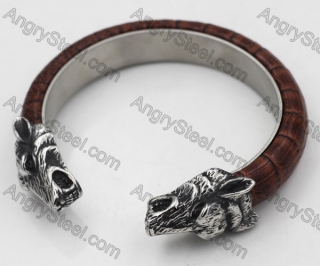 Leather Wolf Bangle KJB56-0351