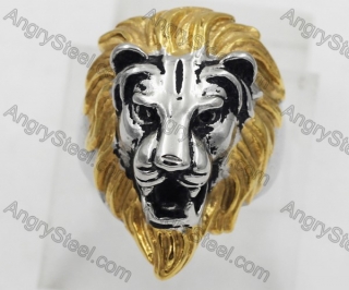 Gold Mane Lion Ring KJR010604