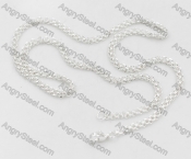 Silver Plating Stainless Steel Necklace KJN000228