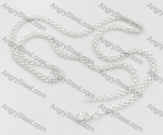 Silver Plating Stainless Steel Necklace KJN000228