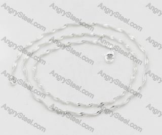 Silver Plating Stainless Steel Necklace KJN000229