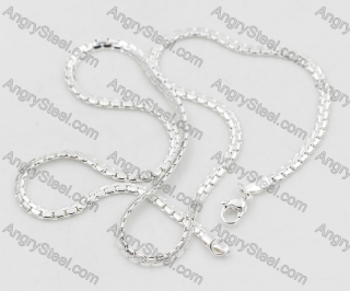 Silver Plating Stainless Steel Necklace KJN000235